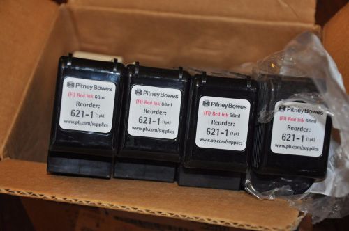 Pitney Bowes Red Ink Cartridge 621-1 &amp; Wick &amp; Grate Assembly #771-0 Wiper Unit
