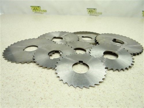 LOT OF 7 HSS SLOTTING SAWS 3&#034; TO 4&#034; WITH 1&#034; BORE POLAND USA MORSE