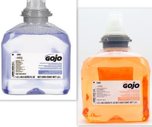 GOJO TFX (5361 &amp; 5362) SOAP REFILLS 1.2 LITERS (40.5 FL OZ) CASE OF 2