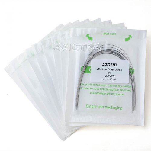50x dental orthodontic azdent arch wire 014 lower stainless steel ovoid for sale