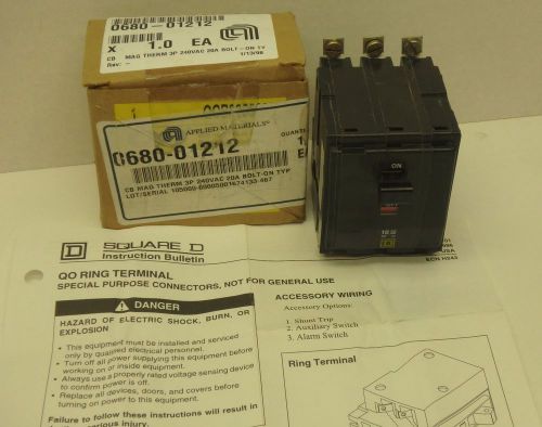 AMAT 0680-01212 Circuit breaker Mag 3P 240VAC 20A 50/60HZ QOB3205237