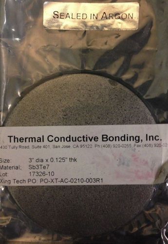 Antimony Telluride Sputtering Target, 3&#034; x 1/4&#034;; Thermal Conductive Bonding