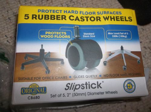 SLIPSTICK CB680 5 Piece 2 in. Floor-Protecting Rubber Office Chair Caster Wheels