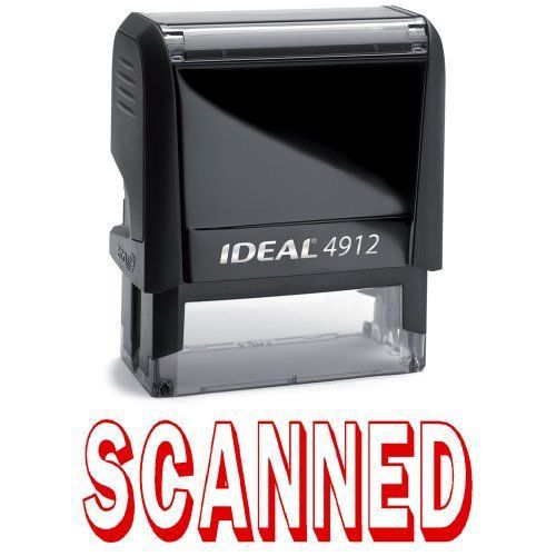 Ideal Rubber Stamps 1 X SCANNED II Red Office Stock Self-Inking Rubber Stamp