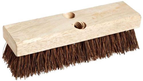 Weiler 44026 Palmyra Fill Deck Scrub Brush with Wood Block, 10&#034; Overall Length