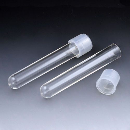 12 x 75 mm polypropylene tubes, dual position cap, sterile, case of 500 for sale
