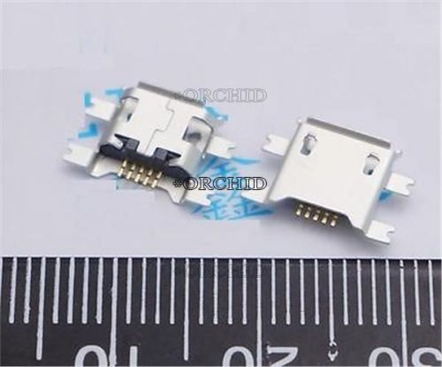 10pcs micro usb type b female 5pin socket 4legs smt smd soldering connector