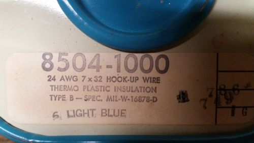 10&#039; Light Blue Hook Up Wire 24 AWG 7x32 Type B Belden #8504 Light Blue