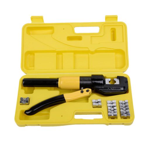 8 Ton Hydraulic Wire Terminal Crimper Battery Cable Lug Crimping Tool w/Dies