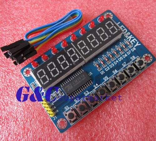 5pcs tm1638 8-bit led 8-bit digital tube 8 keys display module  arduino m59 for sale