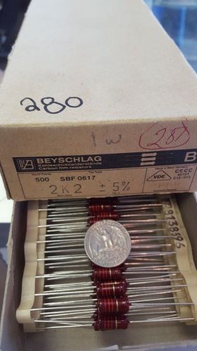 Lot of 20 Vintage Beyschlag Carbon Film Resistor NOS 2200 Ohm 5% (new old stock)