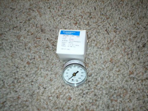 NEW IN BOX, ASHCROFT 0-100 PSI PRESSURE GAUGE WITH 2&#034; FACE 20W1005 H 02B 100#