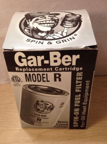 Gar-Ber Model R Replacement Cartridge Spin-On Fuel Filter New In Box