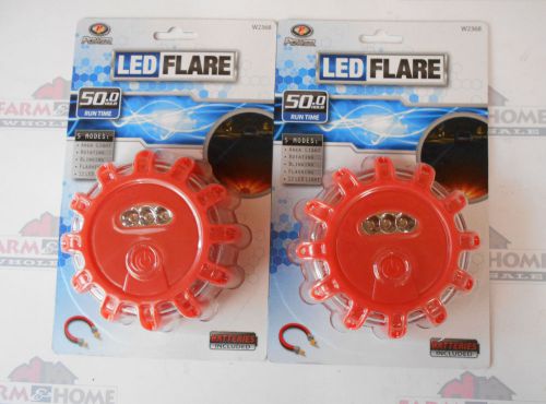 Led safety flares ~ 2 pack ~ batteries incl ~ 50 hour run time ~ pt power w2368 for sale