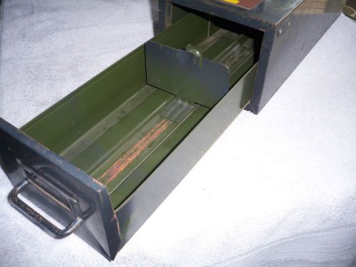 Vintage metal card file box
