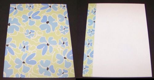 Blue &amp; Green Floral Copy Paper Letterhead 25 Sheets Flowers