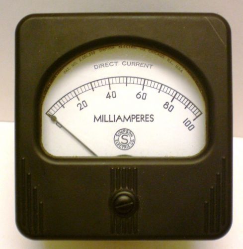 DC MilliAmmeter Simpson Model #27, 0-100DC MA, 3&#034; Meter, New in Box USA