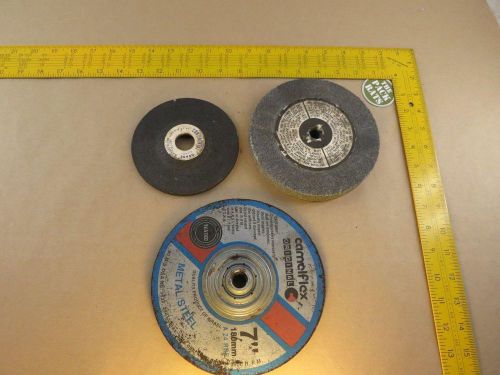 Lot Of 3 Metal Grinding Wheel / Disks, Camolflex 7&#034;, Continental 5&#034;, 6&#034; x 3/4&#034;