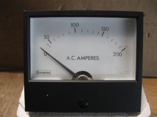Crompton (AA-LSRL) Type 235-02 Amp Meter, 0-200 Scale, New Surplus