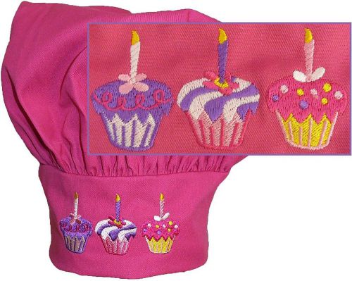 Sweet Cupcakes Celebration Candles Chef Hat Adult Hot Pink Adjust Baker Monogram