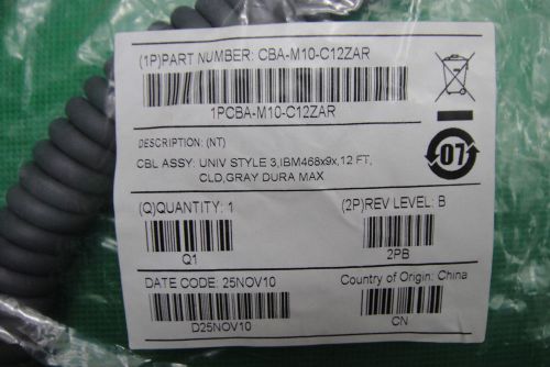 Symbol cba-m10-c12zar motorola ibm 486x/9x port 9b cable 12 feet coiled cable for sale