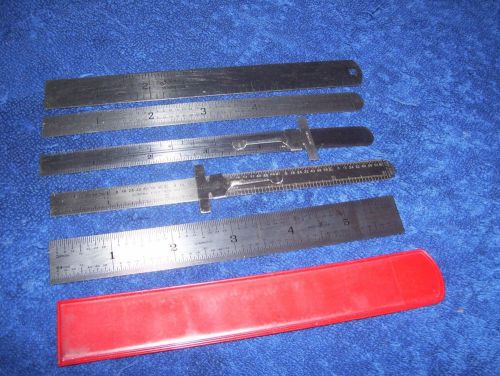 Lot 5 Machinist 6&#034; Steel Ruler - Oxwall 600 42F Executive 45F Guco 1532