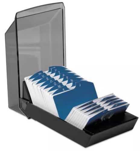Rolodex™ Covered Tray Card File 24 A-Z Guide Holds 500 2 1/4 x 4 Cards Black EUC