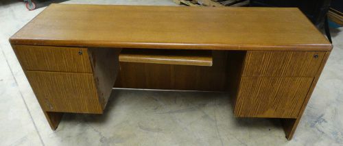 LOT# 0917-2: WOODEN DESK W/ 4 DRAWERS-USED