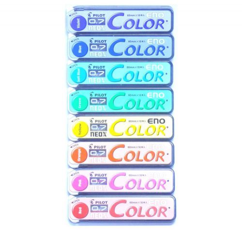 Pilot Color Eno Neox Mechanical Pencil Lead 0.7 mm  8 color set (Japan Import...