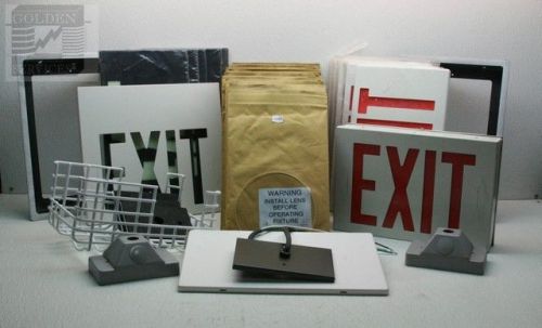 Emergency exit sign/light lot (approximately 39 pieces) new &amp; used for sale