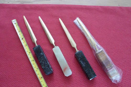 Lot of four (4) letter openers with stone handles   8&#034;x 3/4&#034; x3/4&#034;  1 new in pk for sale