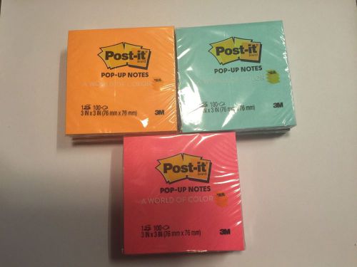 Post-it Brand Pop-up Notes A World Of Color 9 Packs Of 3 In X 3 In