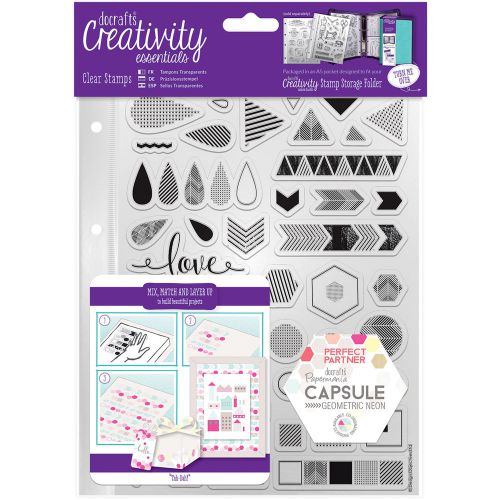 Creativity Essentials A5 Clear Stamps-Geometric Neon