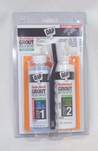 Kwik Seal Dap Grout Recolor Kit White 3 Simple Steps 8 Oz Each Brush Chamois