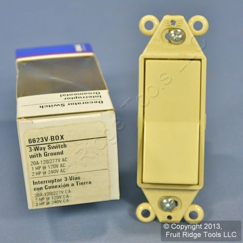 New eagle 3-way ivory decorator commercial rocker wall switch 20a 120/277v 6623v for sale