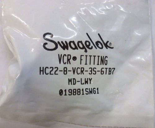 Swagelok -  alloy c-22 vcr fitting, short tube butt weld gland hc22-8-vcr-3s-6tb for sale