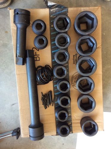 Wright 6 point impact 1&#034; drive socket set plus extension for sale