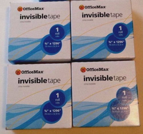 4 rolls OfficeMax 3/4&#034; Invisible Tape Replacement Rolls (5 rolls set)