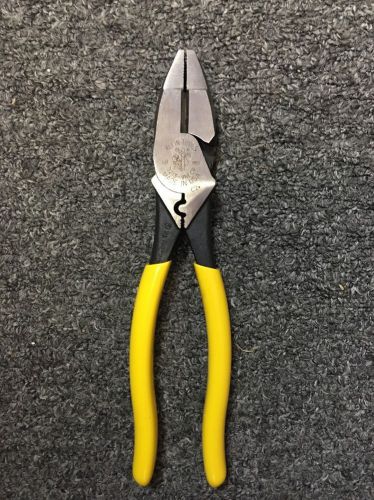 NEW KLEIN TOOLS 9 IN PLIERS SIDE CUTTING CONNECTOR CRIMPING TOOL D213-9NECR