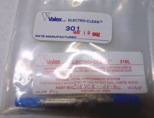 Valex Coaxial Containment System 316L SS 1/4&#034; Electro Clean C15VCR-.25
