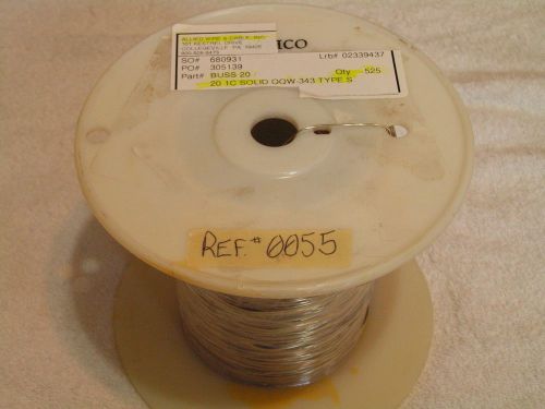 525 feet: buss bar 20 wire, &#034;20 1c solid &#034;qqw-343&#034;, type &#034;s&#034; silver-tinned for sale