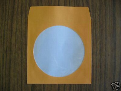 1000  orange cd / dvd paper sleeve with window, js203 for sale