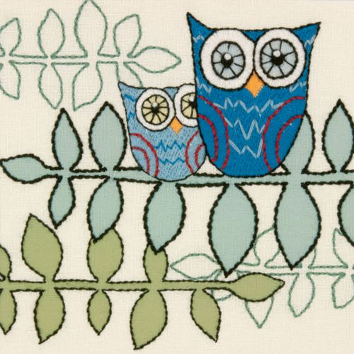 Handmade Collection Owl Crewel Embroidery Kit-10&#034;X10&#034; Stitched In Wool &amp; Yarn