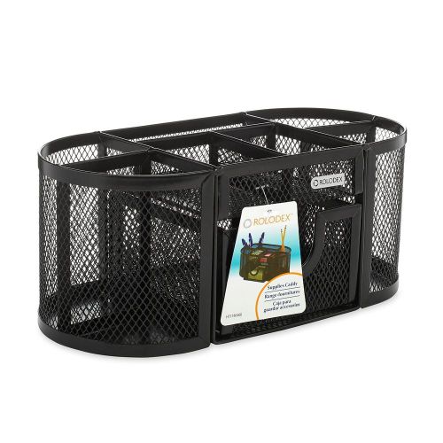 Rolodex mesh collection oval supply caddy, black (1746466) for sale