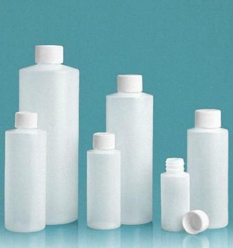 8 oz (240 ml) HDPE Plastic Bottles with CAPS (Lot of 50) You choose Cap Style