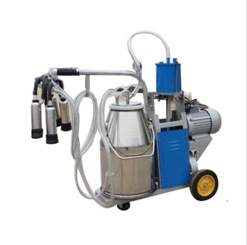 Electric milking machine farm cows bucket 2plug 25l 304 stainless steel us ship! for sale