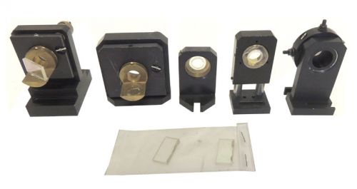 Lot 5 Newport Laser Mirror Filter 1&#034; Lens Mount Holder Multi-Axis &amp; Base Plate