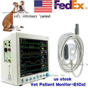 Etco2 Vet Veterinary Patient Monitor 6 Parameter,ECG,NIBP,PR,Spo2,Temp,Resp,USA