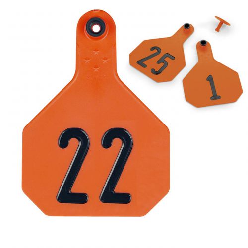 Y-tex 7902001 all american 4-star numbered tags, large, orange, pack of 25, new! for sale