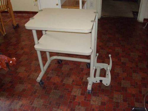 anthro 24&#034; computer / printer cart with tower saddle holder + Large Casters